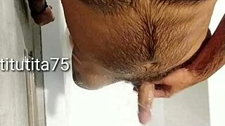 Naked shower before sex with big cock handjob in homemade Indian video 💦