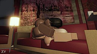 Huge black cock splits open tight pussy with intense moaning in wild apartment futanari scene.