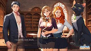 Ep6 banishing the ghost - lust gameplay with 3 some anal assfucking, big tits blowjob, and monster cock creampie in hentai group sex.