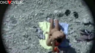 Curvy milf with tan lines bends over for public beach quickie after blowjob.