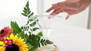 This couple gets casual in the bedroom with an oiled HANDJOB. It ends when he CUMS all over those hands