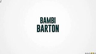 Front door voyeur watches Bambi Barton in bedroom action. She enjoys blowjob, rimjob, and outdoor pussy licking from Brazzers.