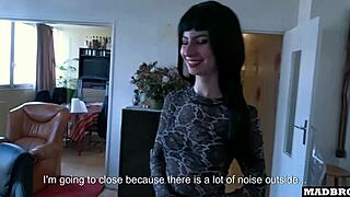 French goth girl contrasts cute looks with rough anal fucking by big black cock.