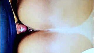 Homemade compilation shows latina riding cowgirl on bed. She gets creampie in hairy big pussy lips with tan lines.