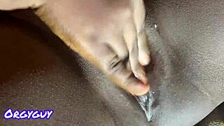 black couple's homemade video in their cozy home with shaved details