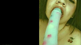 I show off my beautiful curvy body with big natural tits and masturbate with dildo for fans