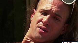 Brooke Haze Gets Hairy Pussy Fucked Hard Outdoors by Boyfriend's Monster Cock!