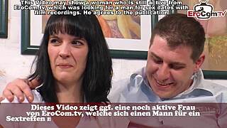 I feel so emotional trying this erotic casting with my normal German couple for a mature housewife ffm threesome with swingers