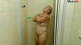 Stepmom catches adopted son masturbating during her shower and they have sex