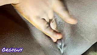 black couple's homemade video in their cozy home with shaved details