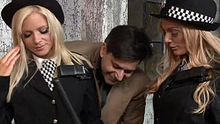 Jenny Babie and Stacey Saran Finish Him off with Double Bj after Screw