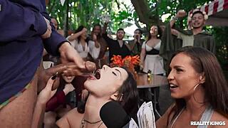 Ren faire cash deal with athletic big ass latina in shorts and boots