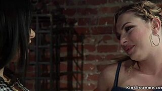 sex shop owner dominates bound blonde with choking gagging deepthroat and rough anal fucking