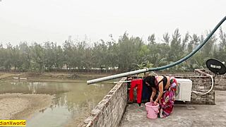 Ba pass devar enjoys romantic early morning sex with bhabhi in outdoor indian creampie scene!