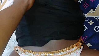 Sexy black petite 18+ teen 18+ rides friend big cock in homemade rough sex