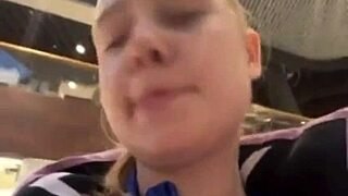 Blowjob in the public with big tits amateur teen 18+ deepthroat. Outdoor masturbation leads to orgasm on webcam.