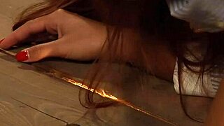 Hey, check out this horny voyeur lesbian madame inspecting her bound naked slave