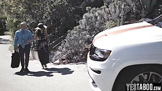 Milf Wife Joins Cheater Husband in Threesome with Busty Brunette Side Chick Featuring Blowjob and Doggystyle