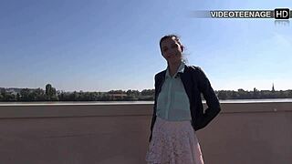 Will lovely 19-year-old Justine handle her first anal porn casting with toys?