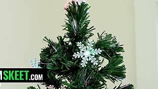 Will Santa Cum Early This Year with Blonde Blowjob Double Sucking Ball Licking Spanking Orgasm?