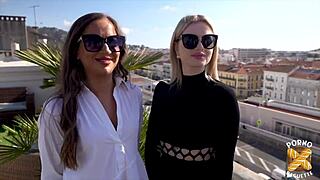 lara petite 18+ is munching on cock and pussy in this ffm lingerie fun