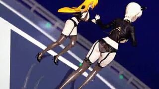 Big Ass Big Tits Lady in Black Transparent Lingerie - Killer Encounter!