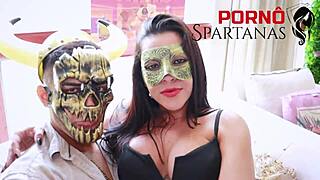 thay esposa greluda do corno brabo with big ass bent over for monster cock doggystyle. brazilian wife rides in cowgirl for interracial cum in mouth.