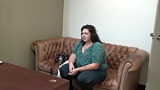 Mia Marks California College Student BBW with Big Tits and Ass in Solo Casting Interview on Sofa