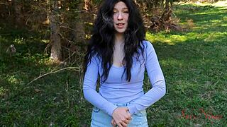 Lost influencer, suck my big cock and ride it doggystyle to get out of the woods pov