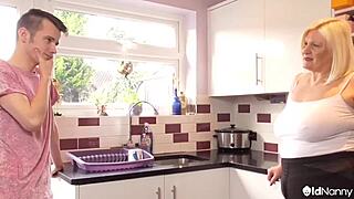 Blonde fat mature wife gets banged hard in doggystyle and cowgirl with blowjob. Agedlove quickie includes muff diving.