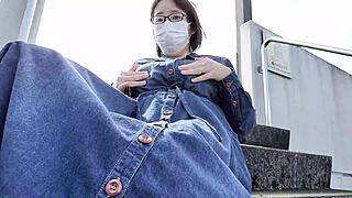 a married woman masturbates outdoors and feels pleasure in this japanese full movie with big tits