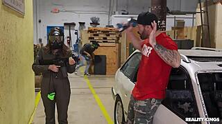 Red Panties Tease Thick Ass Curves in Night Workout Session