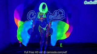 Jewelz blu body paint and masturbation show