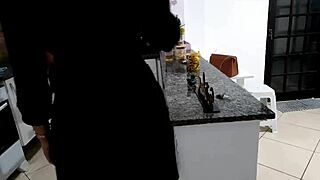 She worships asshole with blowjob then gets anal creampie doggystyle. Wife cheats on cuckold husband hidden in restaurant pantry.