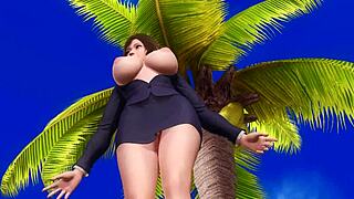 i see doa-sa-f10 5 with beach posing in skirt and panties close up