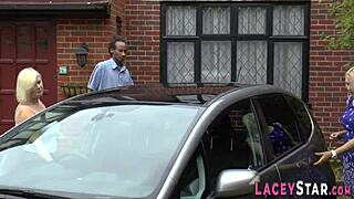 British Gran Takes Big Cock in Interracial Threesome with Outdoor Public Blowjob and Mature Tit Action