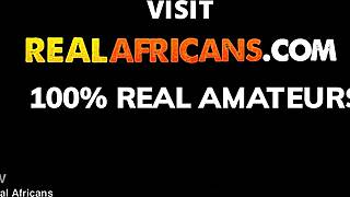 African black stud bends over ebony bbw for deepthroat blowjob and rough hairy pussy riding with cumshot