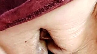 mature wife flashes her huge shaved pussy lips and big cameltoe in homemade exhibitionist style