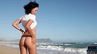 Wow, check out these two petite 18+ milf models from Ukraine, Ariel and Sofi Ka, stripping naked in bikinis outdoors!