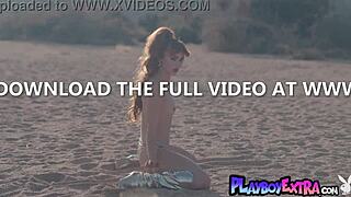 Petite Redhead Sadie Strips Naked Outdoors Showing Small Boobs and Hairy Pussy