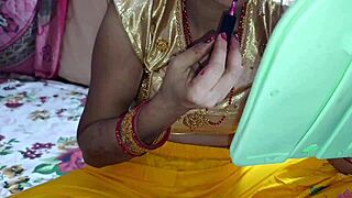 Indian model bhabhi gets dirty with devar in bedroom blowjob and anal creampie while talking filthy in hindi audio