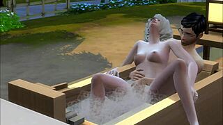 Voyeur Catches Sims 4 Couple In Bath Blowjob And Cum-Filled Sex