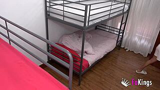 Horny landlady Valeria Del Rio contrasts bed purchase with bent over doggystyle fucking.