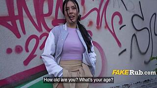 Caught that best latina ass outdoors and offered cash for quick fuck