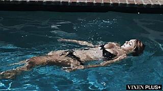 Blonde Vixen Lena Paul with Big Tits Hits Limit in FFM Threesome Facial