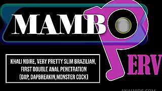i thought khali noire's slim brazilian body could handle first double anal with monster cocks but it broke in atm