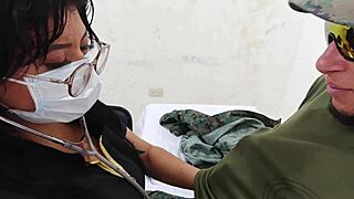subtle hints of a latina doctor's shameless seduction and fucking in a military hospital consultation room