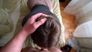 step sister with a big sexy ass offers to suck dick and then bends over for doggystyle creampie in lingerie