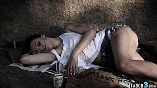 Homeless Petite Teen 18+ Gets Cleaned and Roughly Fucked by Perv Stranger