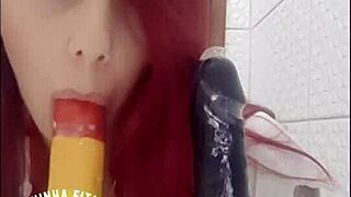 Brunette dressed as nurse sucks cock and rides toy to fulfill fetish in full red video... uh I mean complete version.